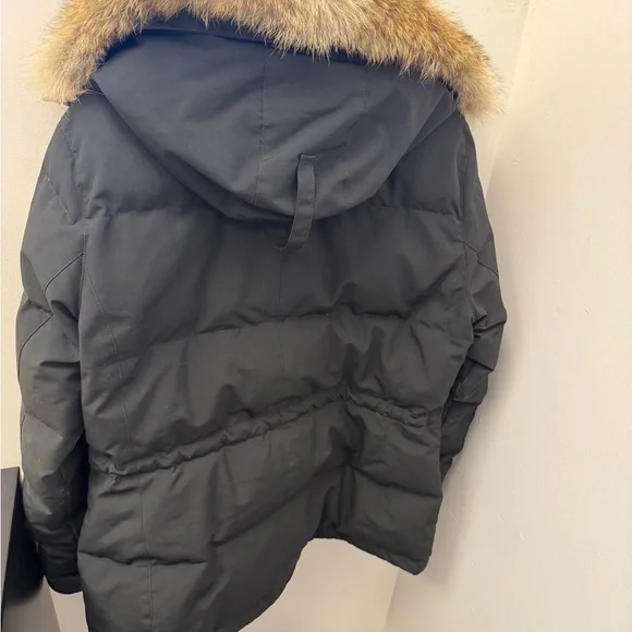 Canada Goose  Black Puffer Jacket with Fur Trim - Picture 2 of 11